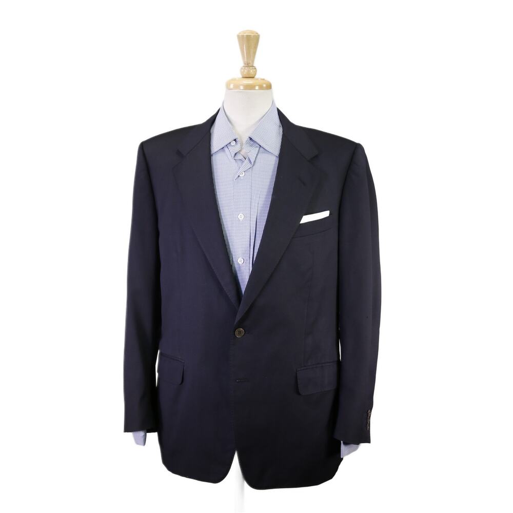 Canali Navy Blue Mother of Pearl Buttons Wool Blazer Jacket 40R